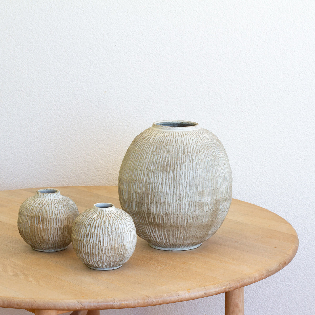 Handmade Carved Moon vase- Big