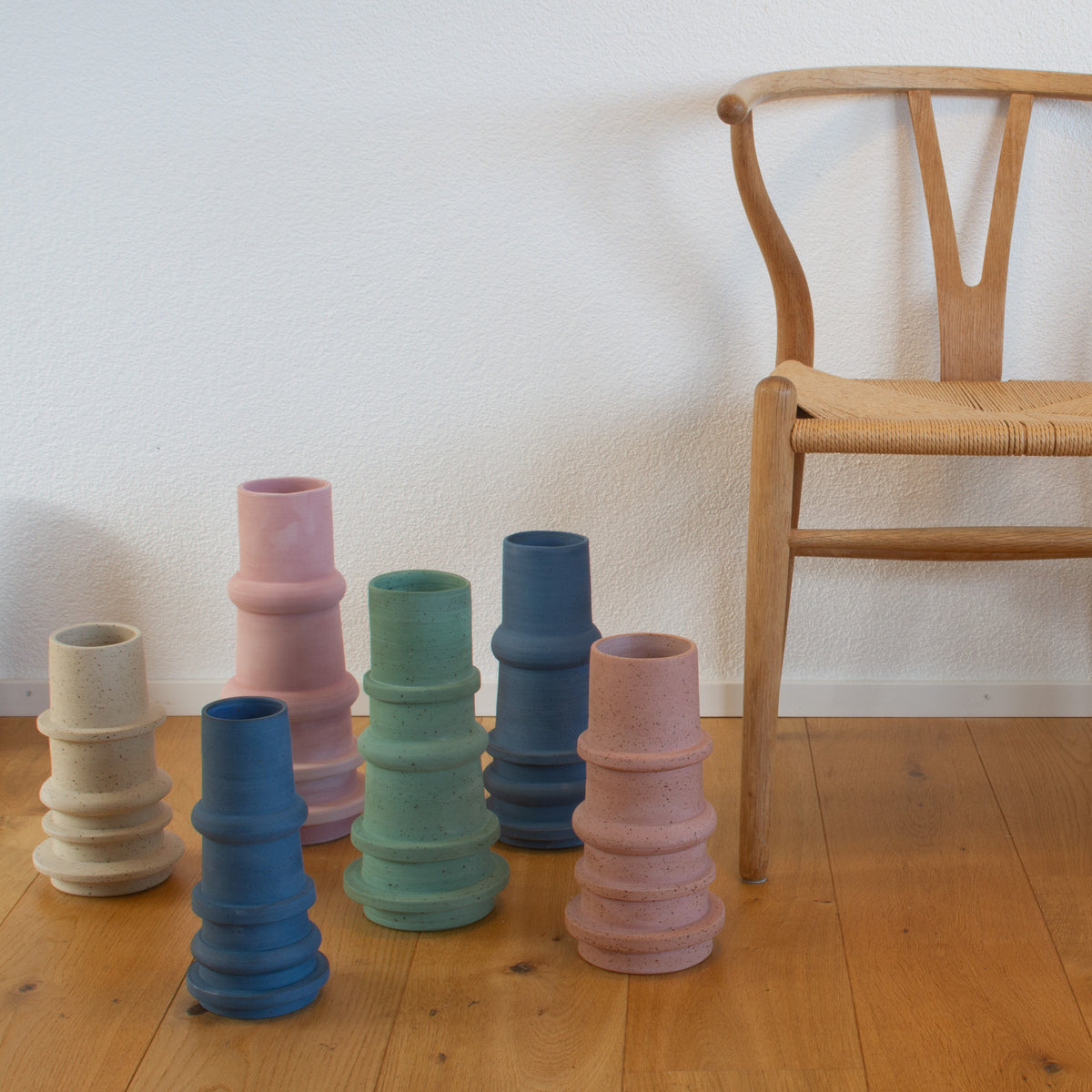 Tall Speckled Spindle Vase